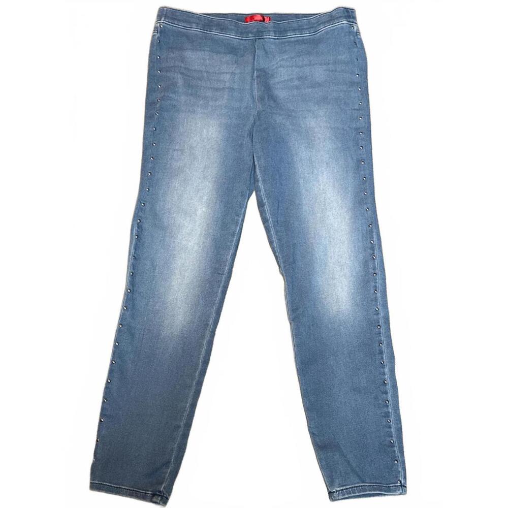 Jennifer Lopez Women's Studded Blue Denim Jeans Size 12